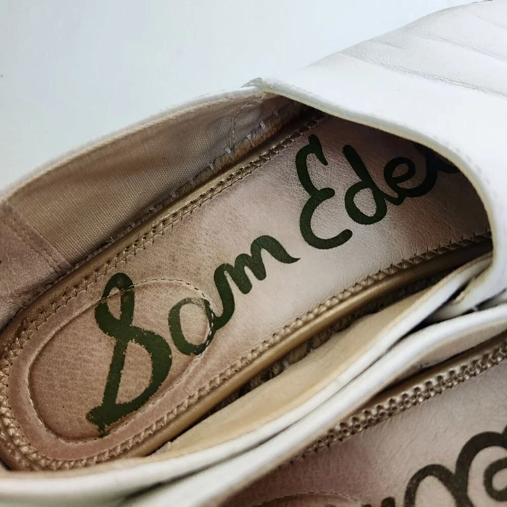 Sam Edelman Khloe White Leather Espardrilles Size 6.5M